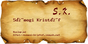 Sümegi Kristóf névjegykártya