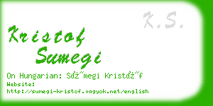 kristof sumegi business card